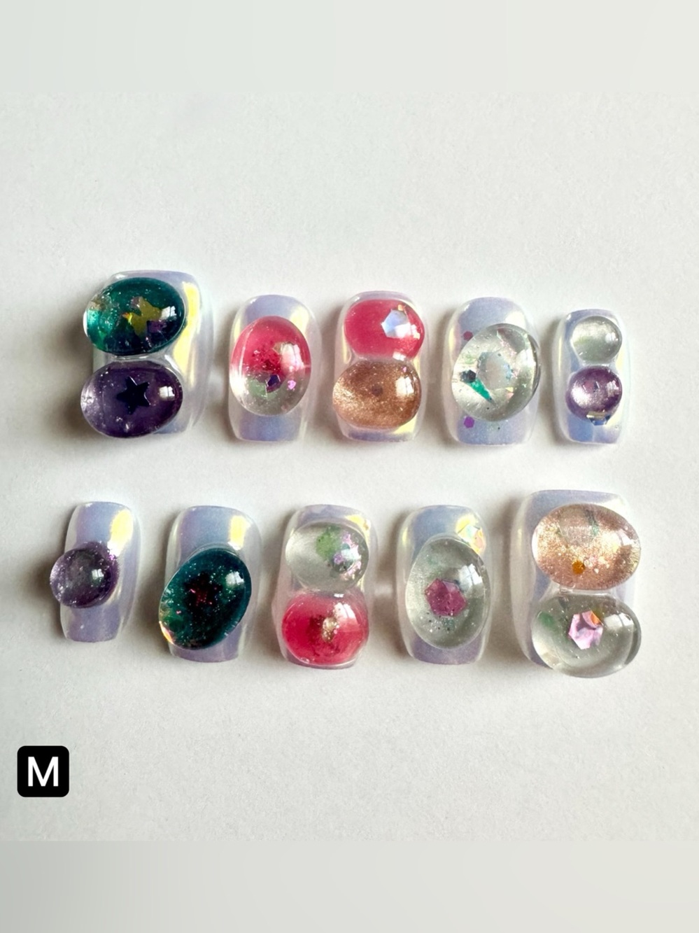 Abstract Gel Bubble Press-On Nails